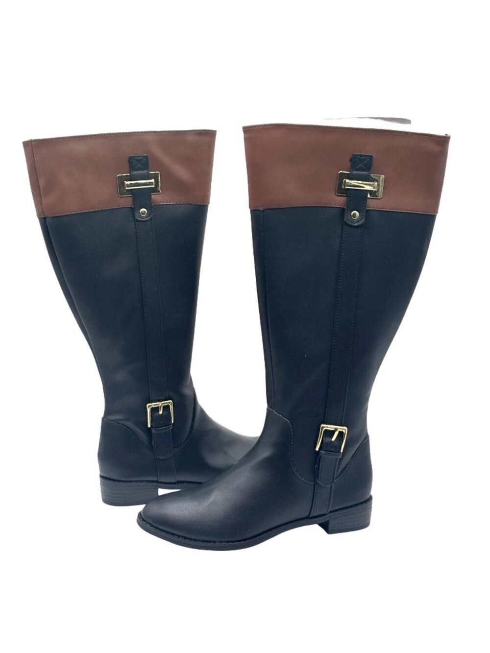 Karen Scott Deliee2 Riding Boots, Black/Cognac, 6,M, Wide Calf